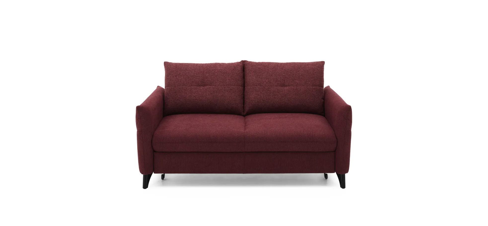 Sofa - 2-Sitzer, Schlaffunktion (manuell), Flachgewebe, Weinrot