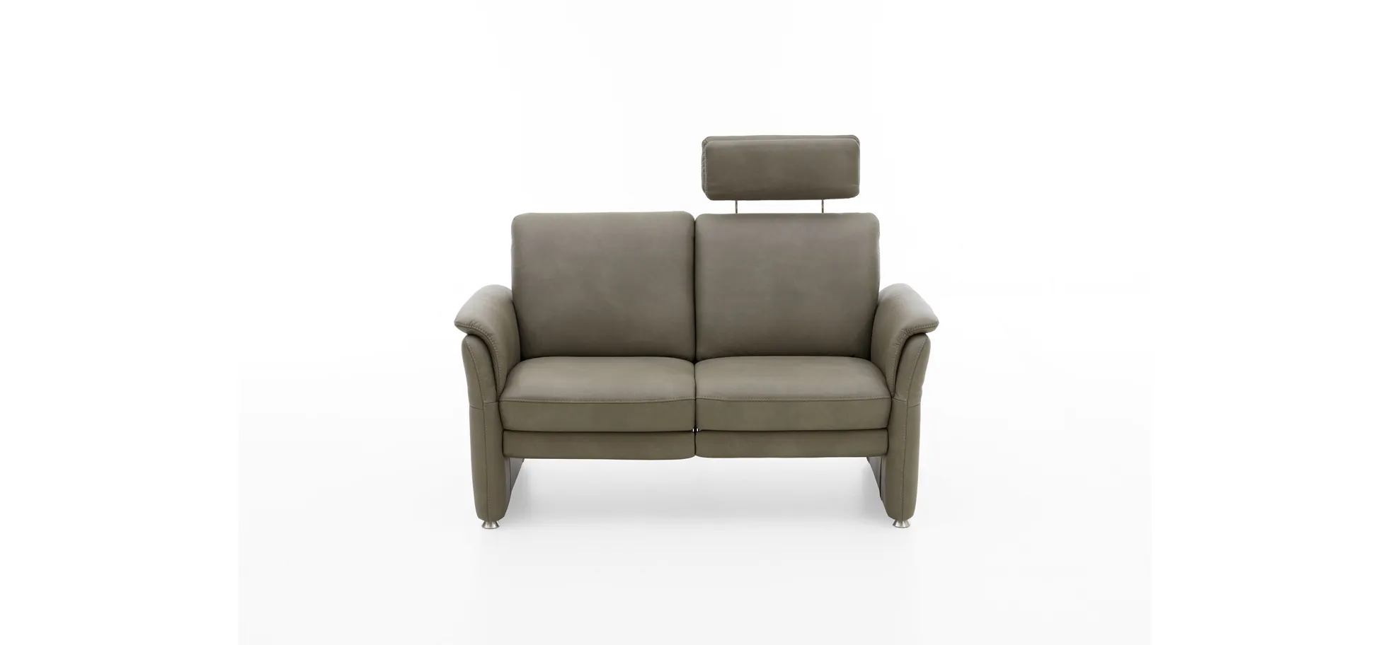Sofa - 2-Sitzer, Relaxfunktion (motorisch), Leder, Rauchbraun