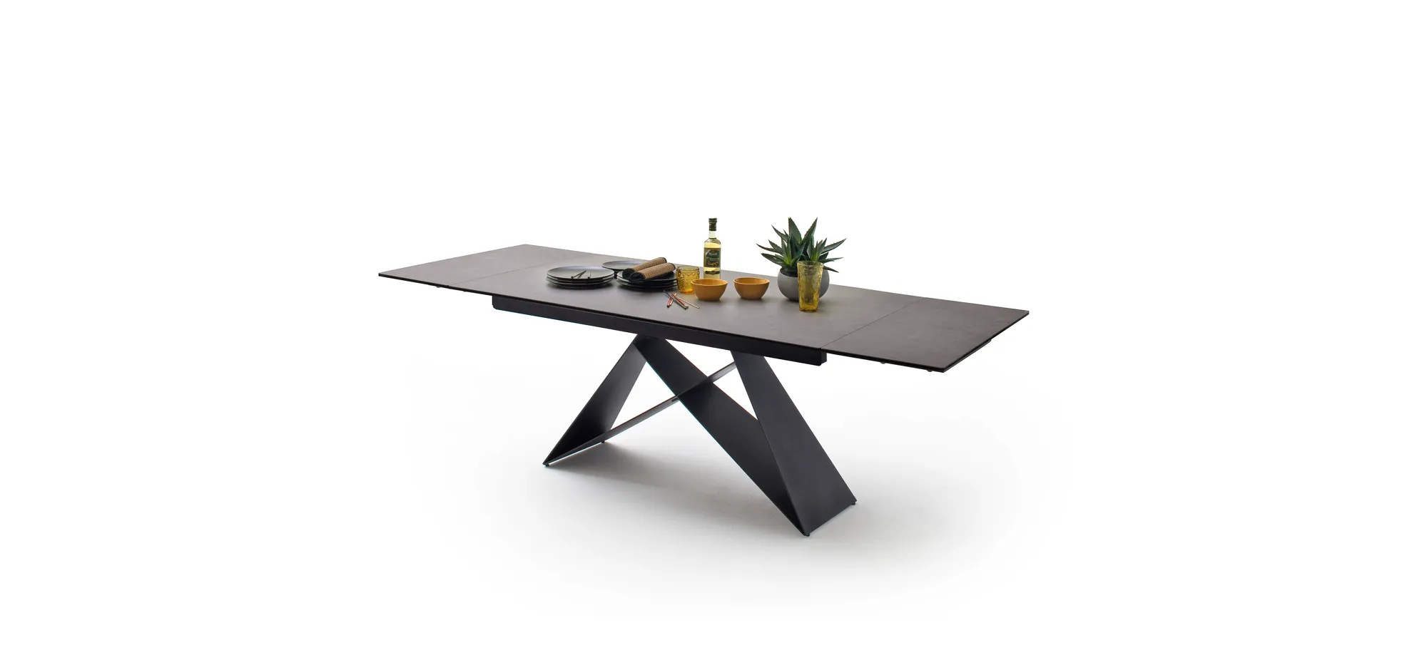 Esstisch - ausziehbar, LB ca. 160x90 cm, Anthrazit