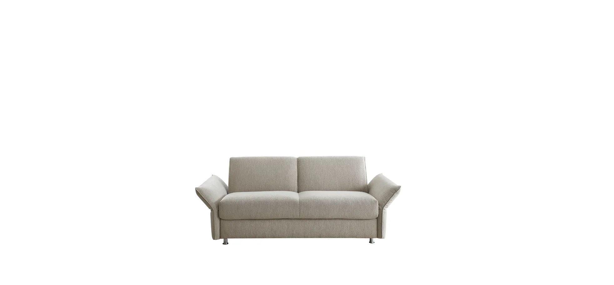 Schlafsofa - Armlehne verstellbar, Stoff, Hellgrau