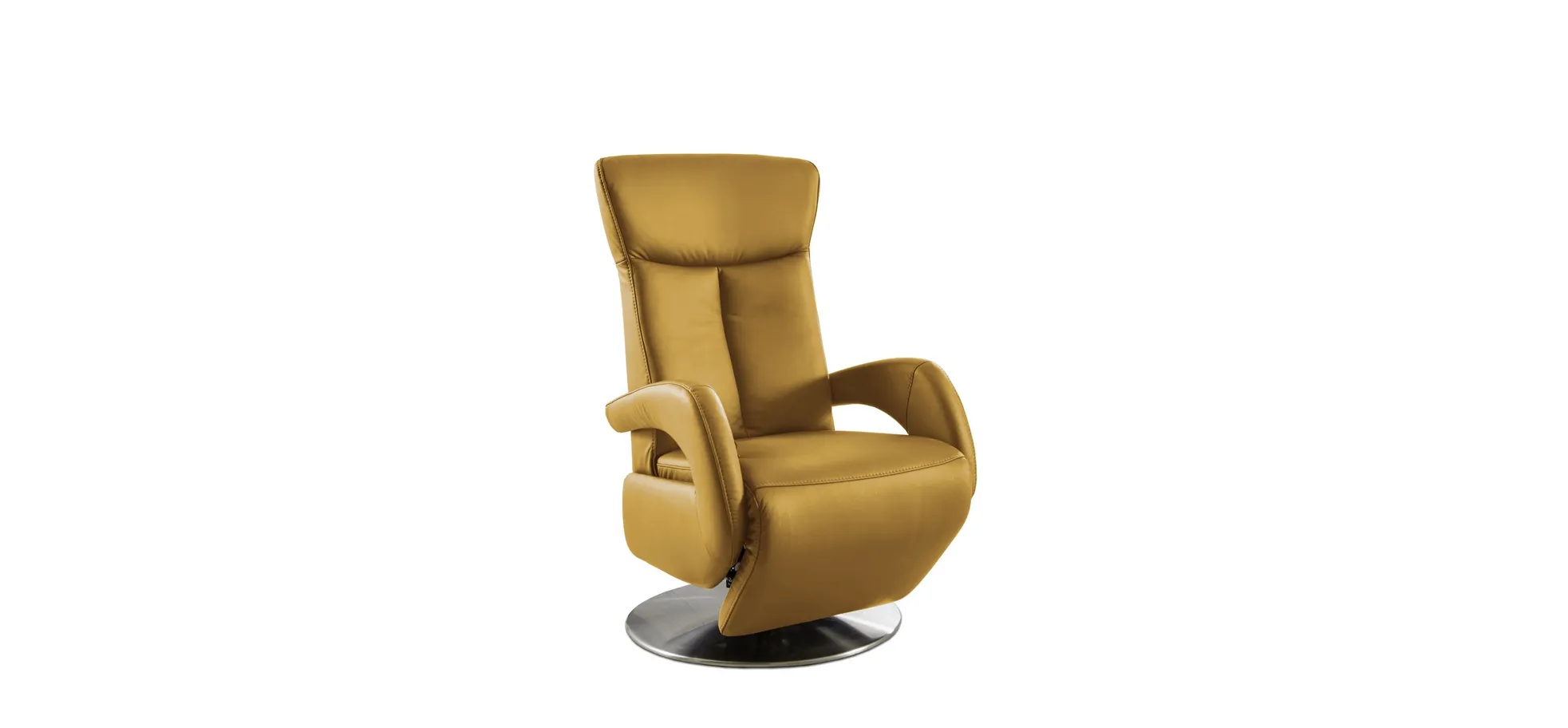Sessel - inkl. Relaxfunktion, Leder, Senfgelb