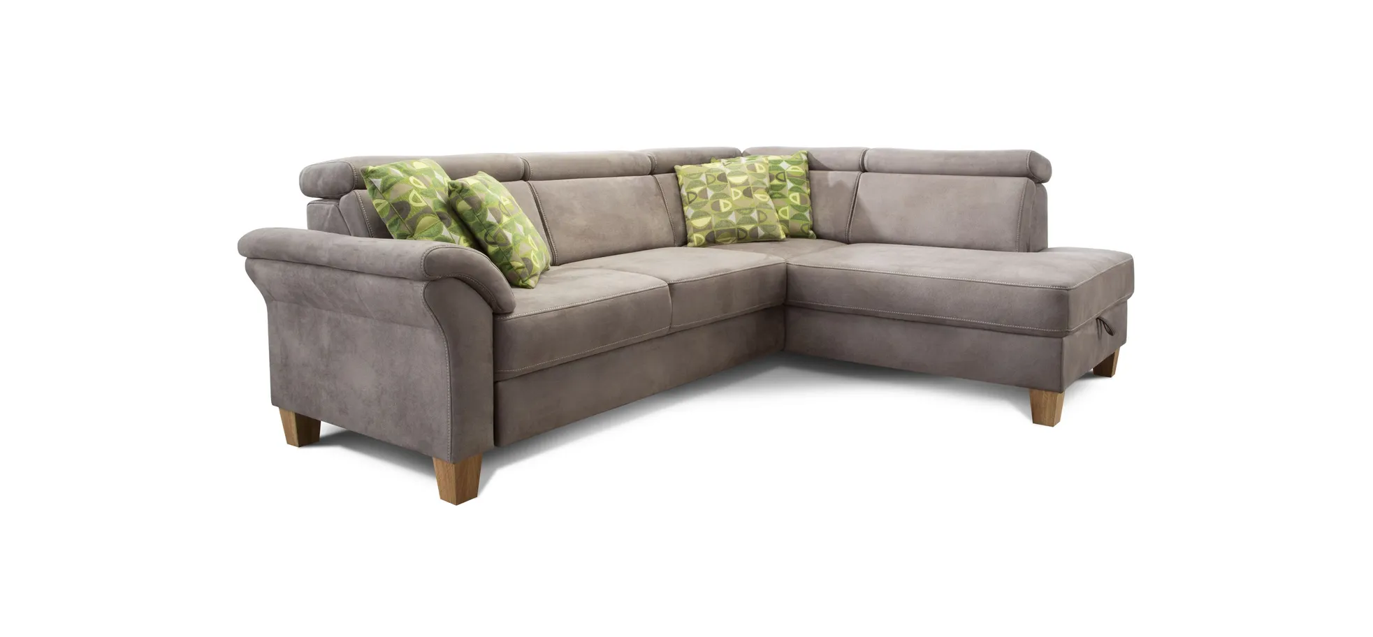 Sofa - 2,5 Sitzer mit Ottmane rechts, Stoff, Grau