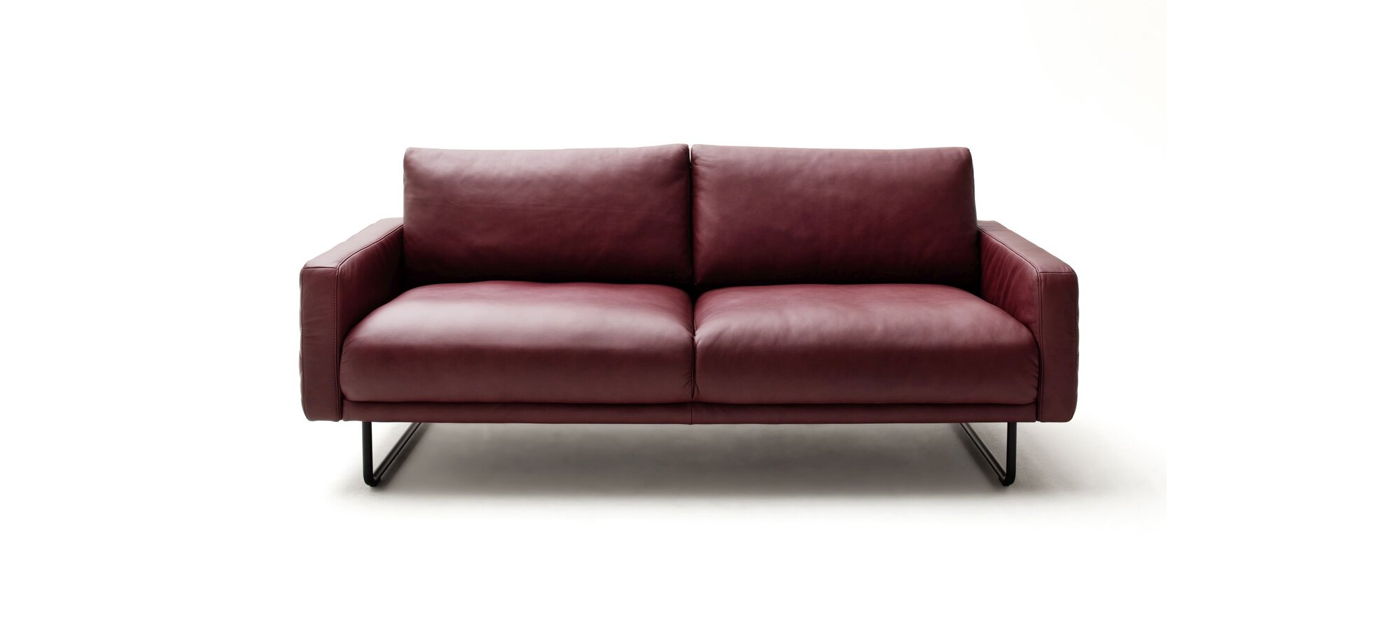 Sofa - 2,5 Sitzer, Leder, Rot