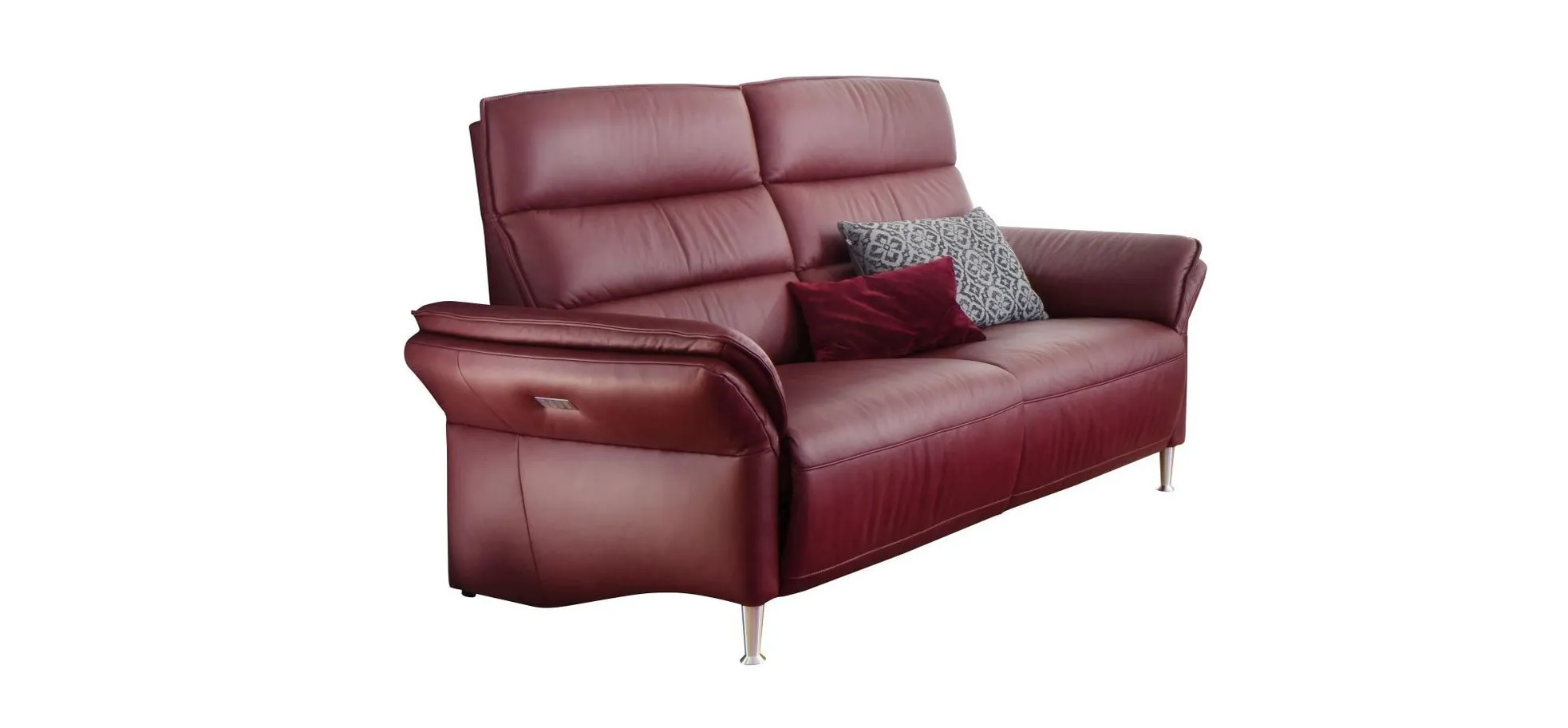 Sofa - 3-Sitzer, Leder, Rot