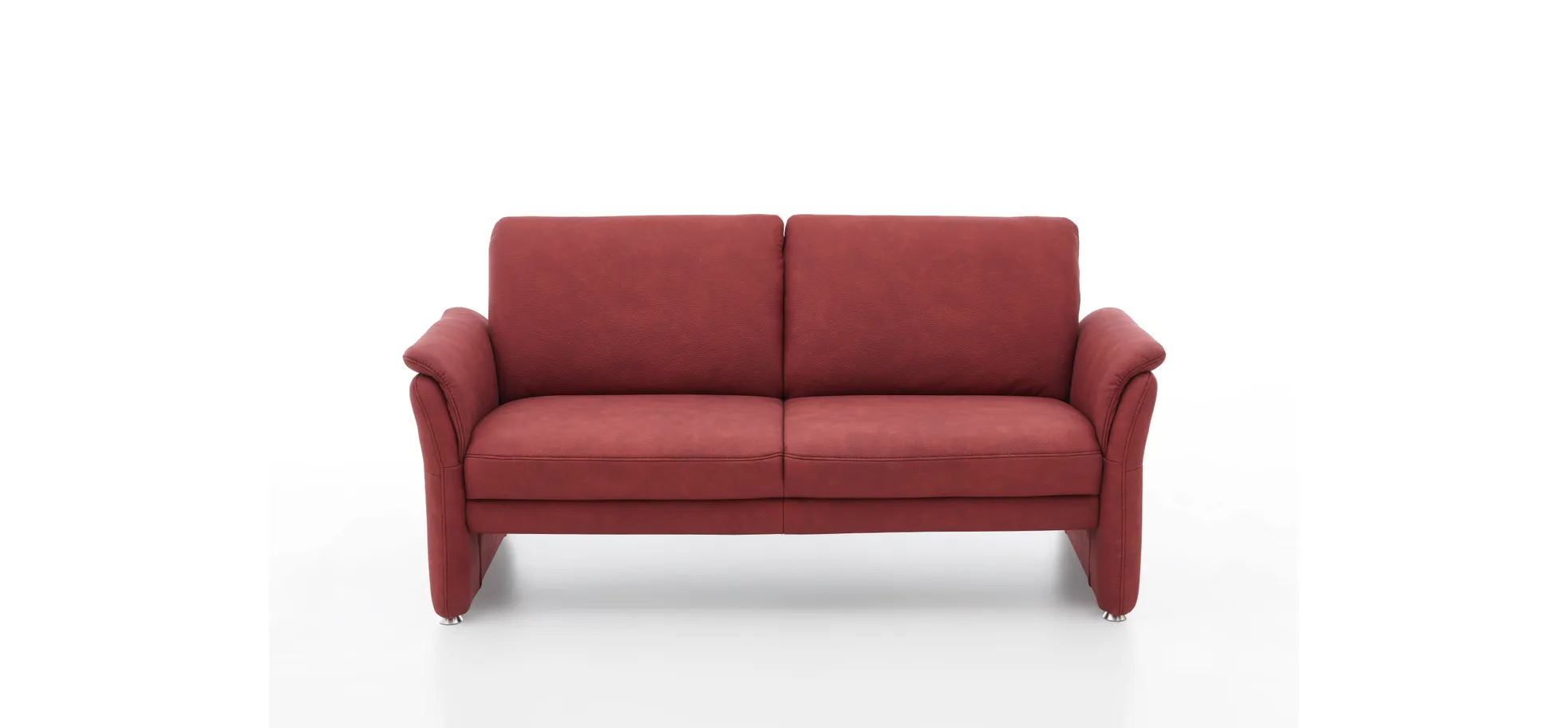 Sofa EM Bologna - 2-Sitzer groß, Stoff, Bordeaux