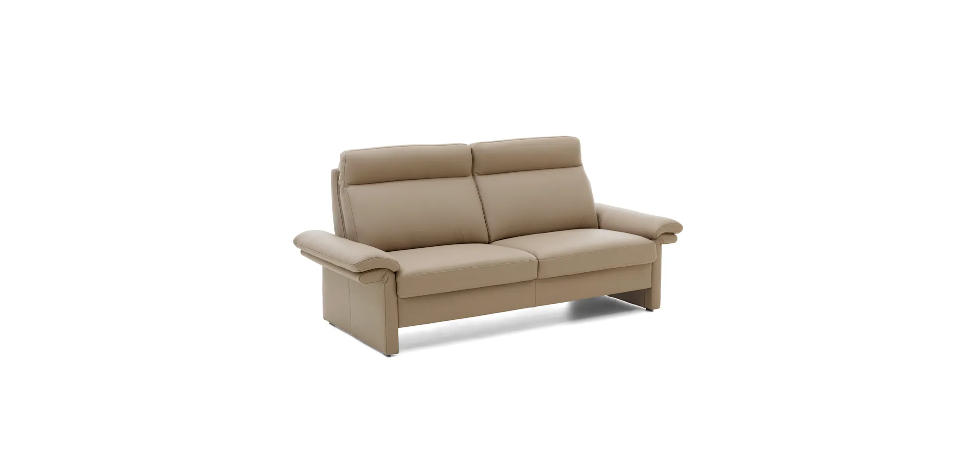Sofa EM Dublin - 3-Sitzer inkl. Armlehne verstellbar, Leder, Taupe
