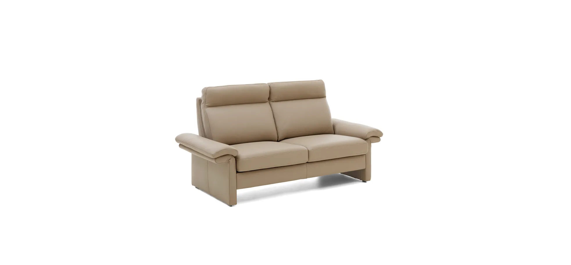 Sofa EM Dublin - 2,5-Sitzer inkl. Armlehne verstellbar, Leder, Taupe