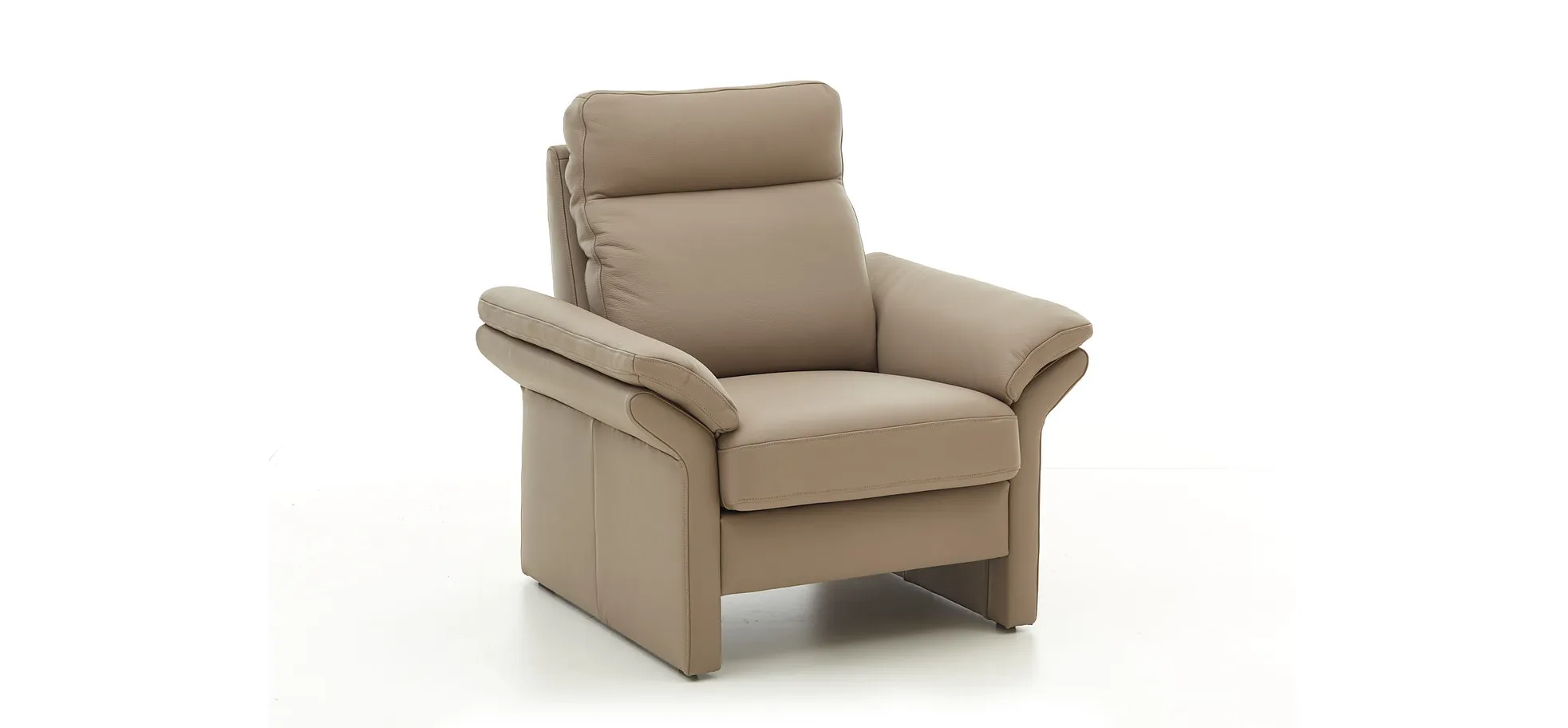 Sessel EM Dublin - Leder, Taupe