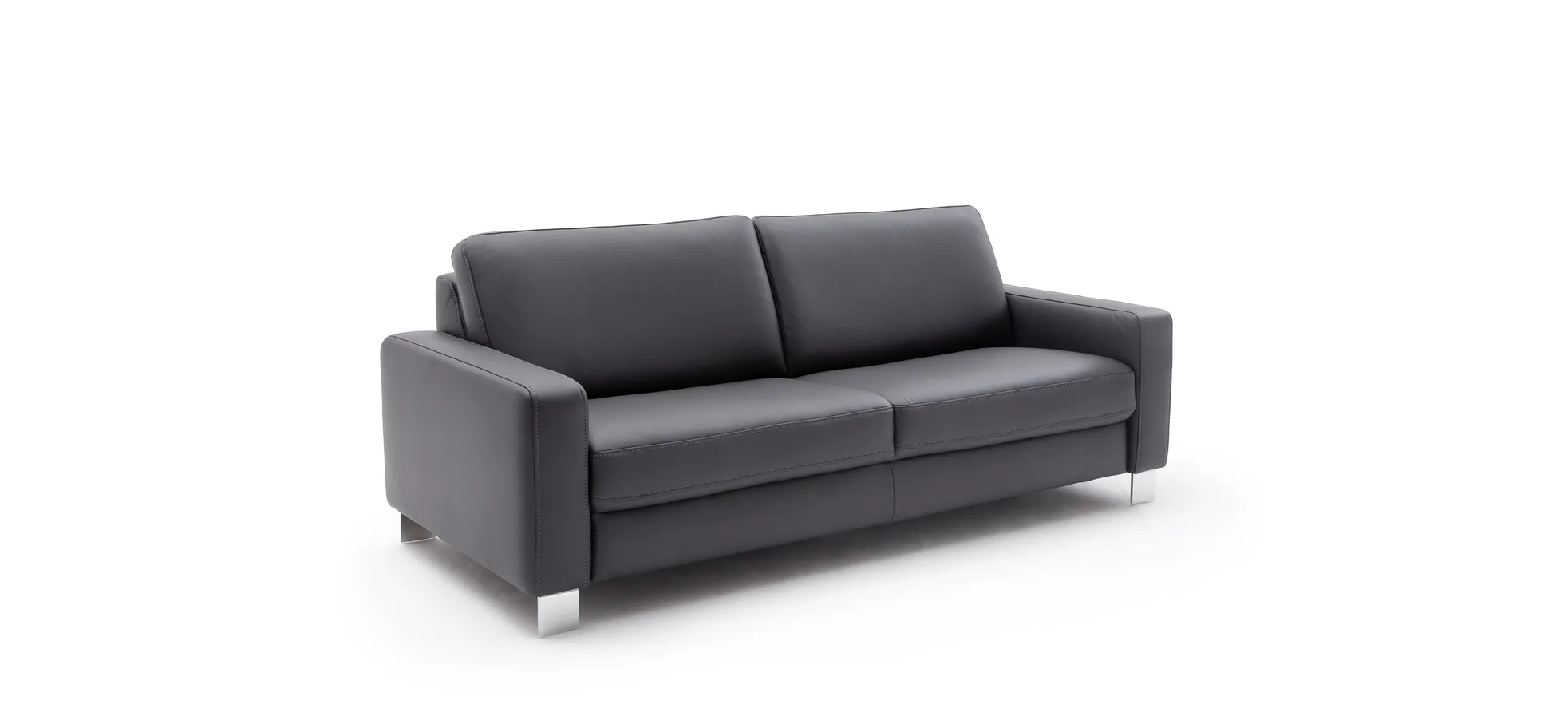 Sofa - 2,5-Sitzer, Leder, Anthrazit