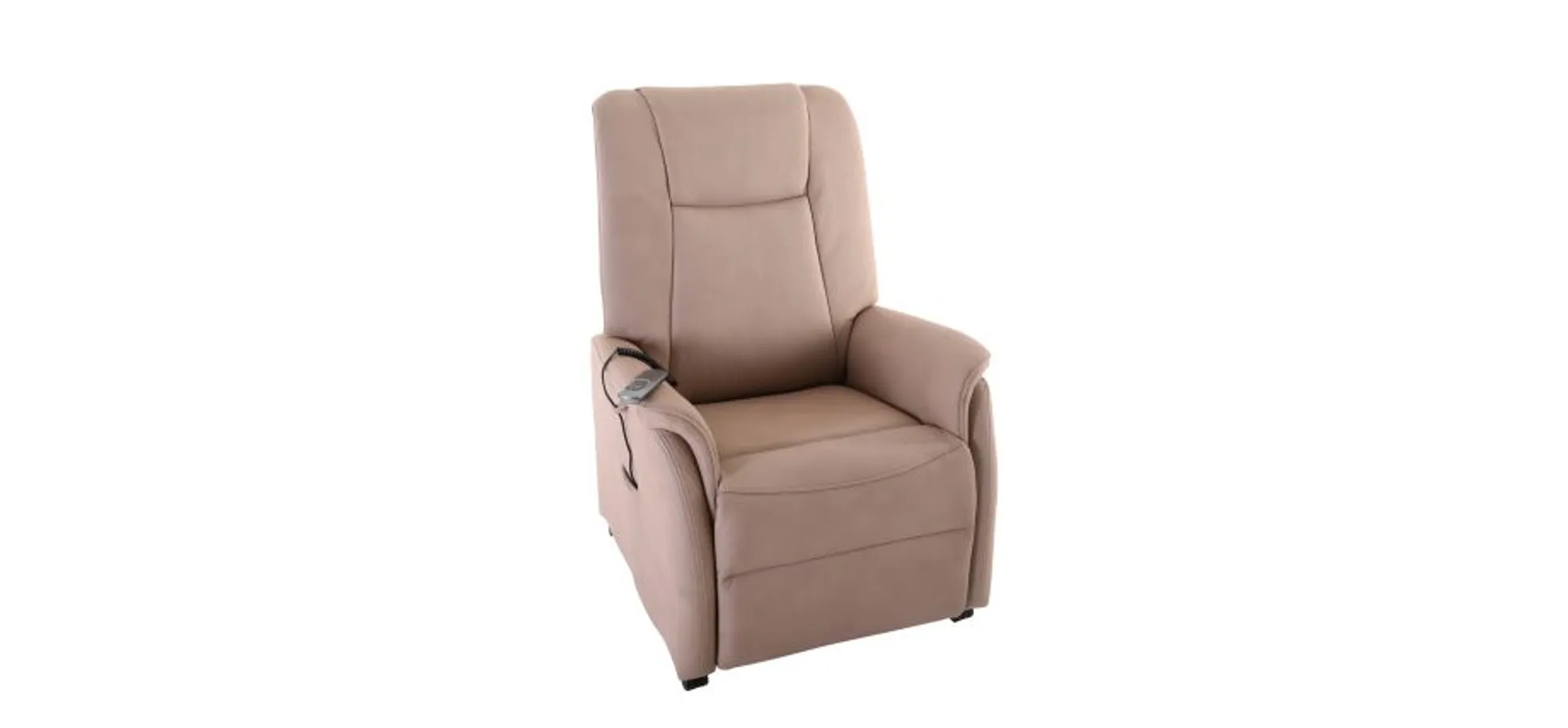 TV-Sessel MANDO - Aufstehhilfe, Relaxfunktion, Stoff, Grau-Beige
