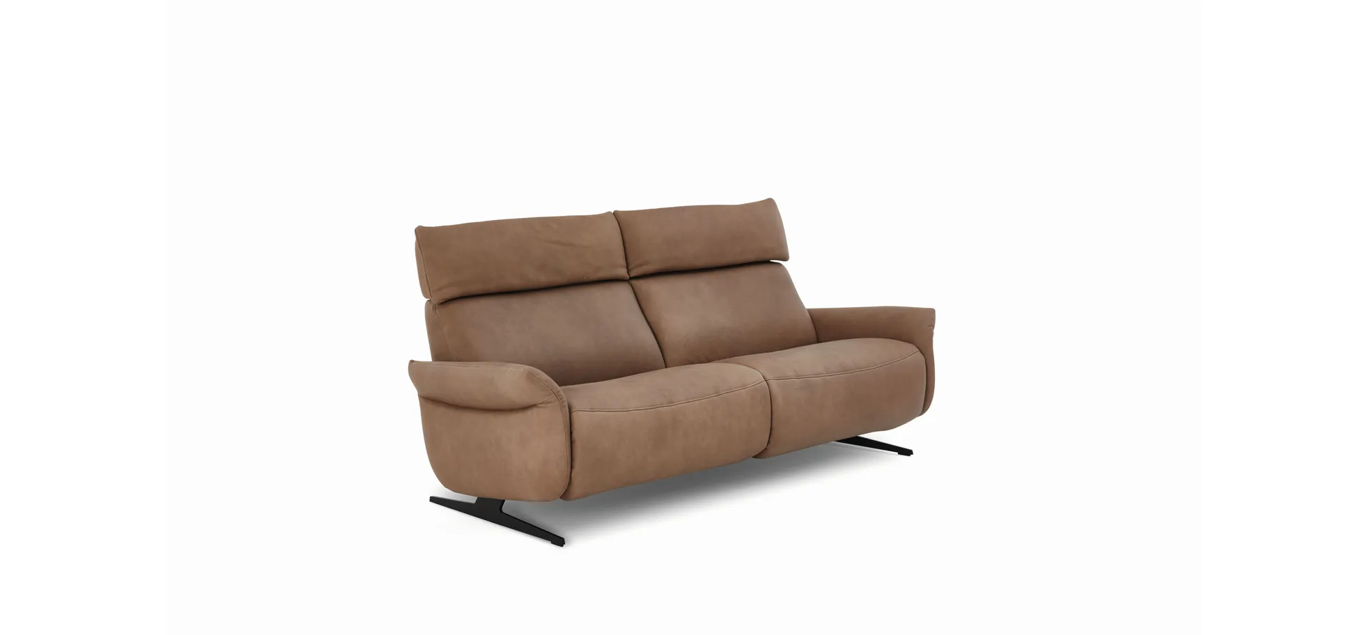 Sofa - 2,5-Sitzer, Relaxfunktion motorisch, Leder, Braun