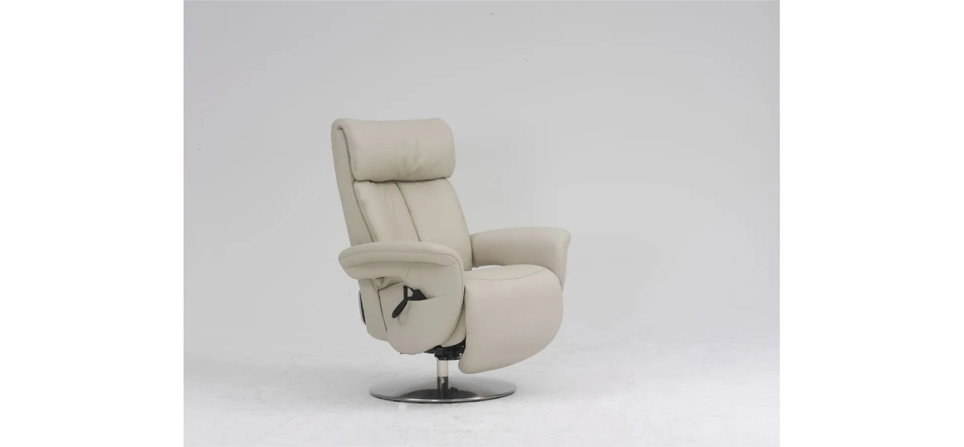 Sessel - Relaxfunktion motorisch, Aufstehhilfe, Leder, Hellgrau