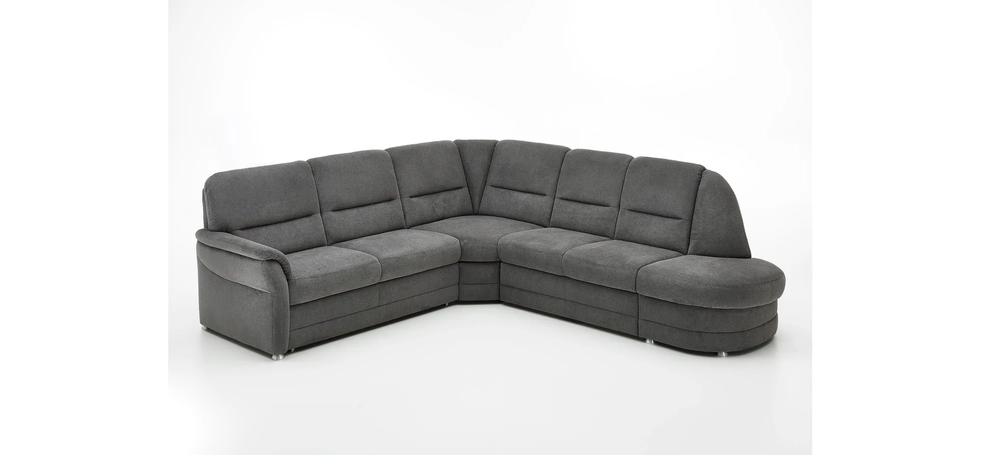 Ecksofa - 2,5-Sitzer mit Ecke rechts, Stoff, Grau
