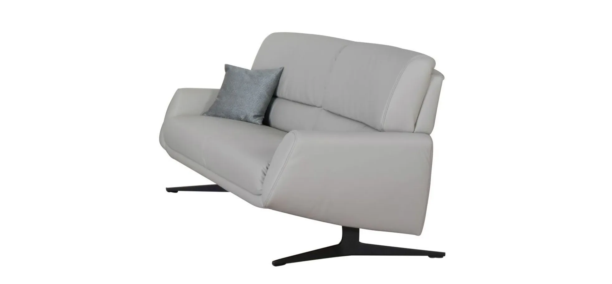 Sofa - 2,5-Sitzer, Leder, Silbergrau