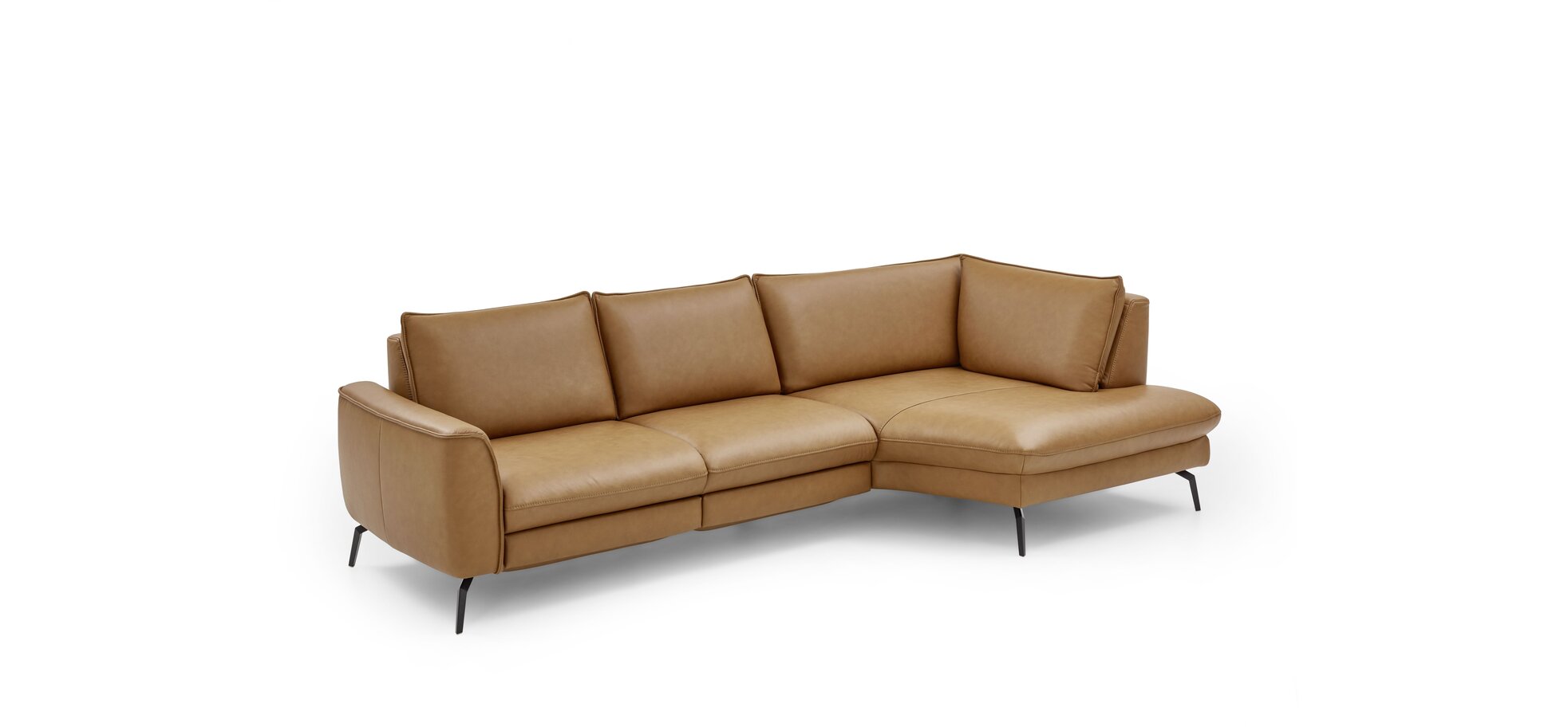 Ecksofa - 2,5-Sitzer mit Ecke rechts, Leder, Saddle