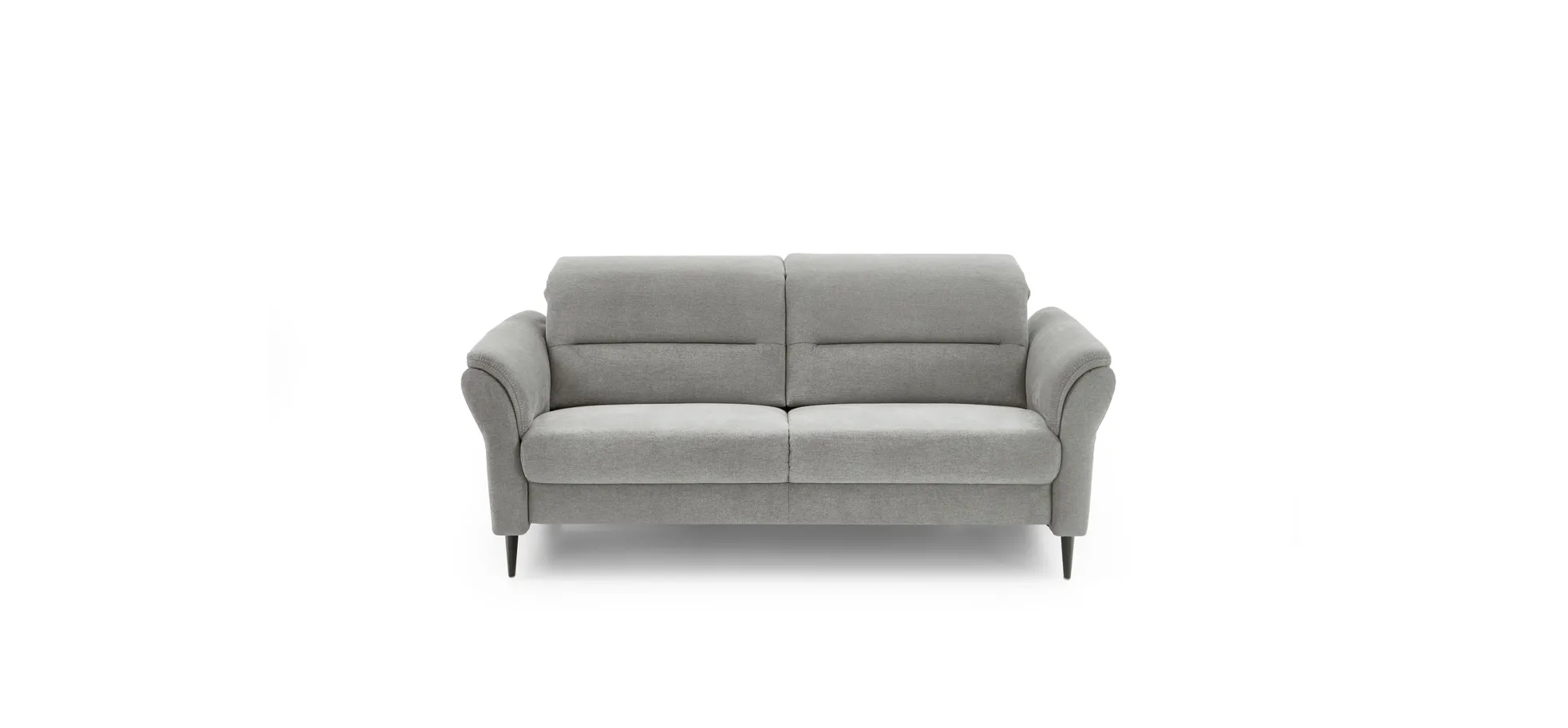 Sofa - 2,5-Sitzer, Kopfteil verstellbar, Stoff, Grau
