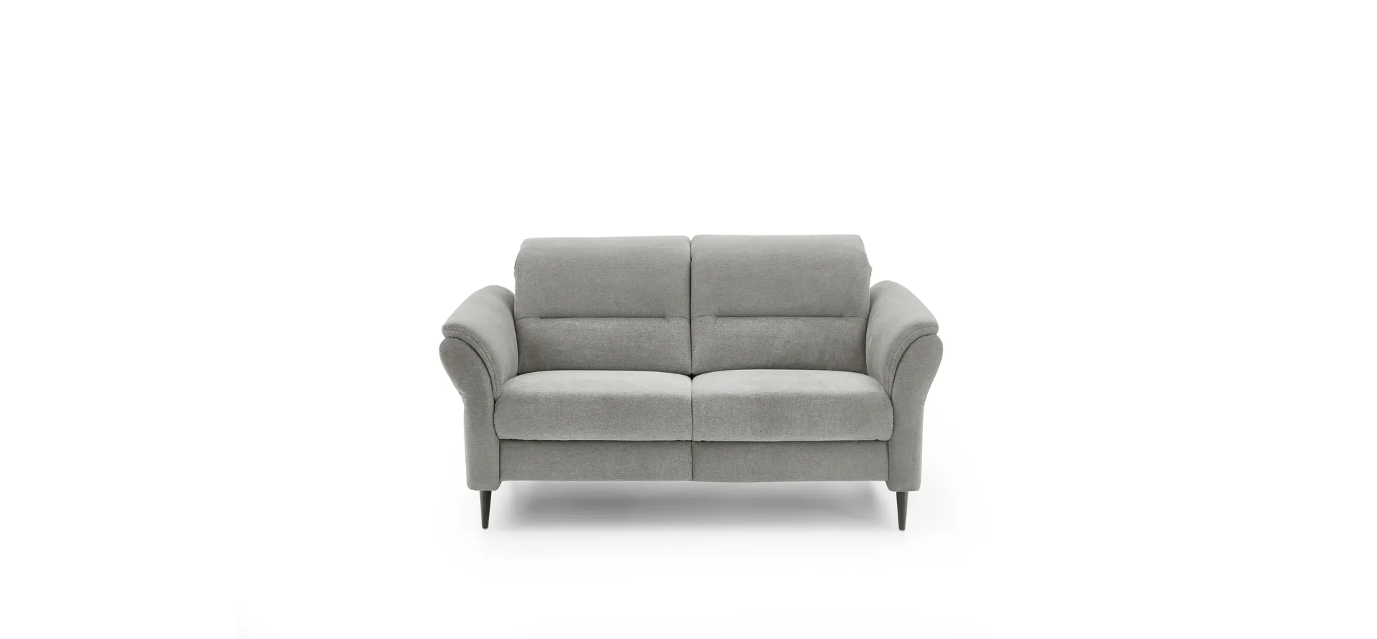 Sofa - 2-Sitzer, Kopfteil verstellbar, Stoff, Grau