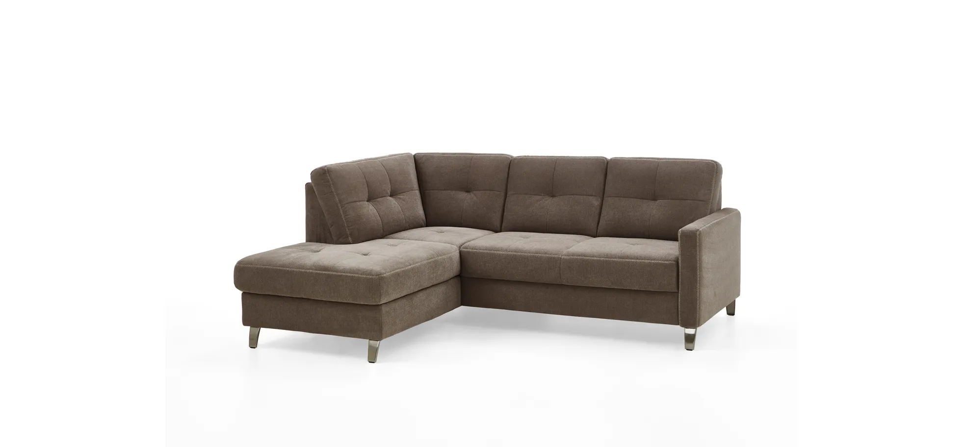 Ecksofa - Ecke links mit 2-Sitzer, Stoff, Taupe