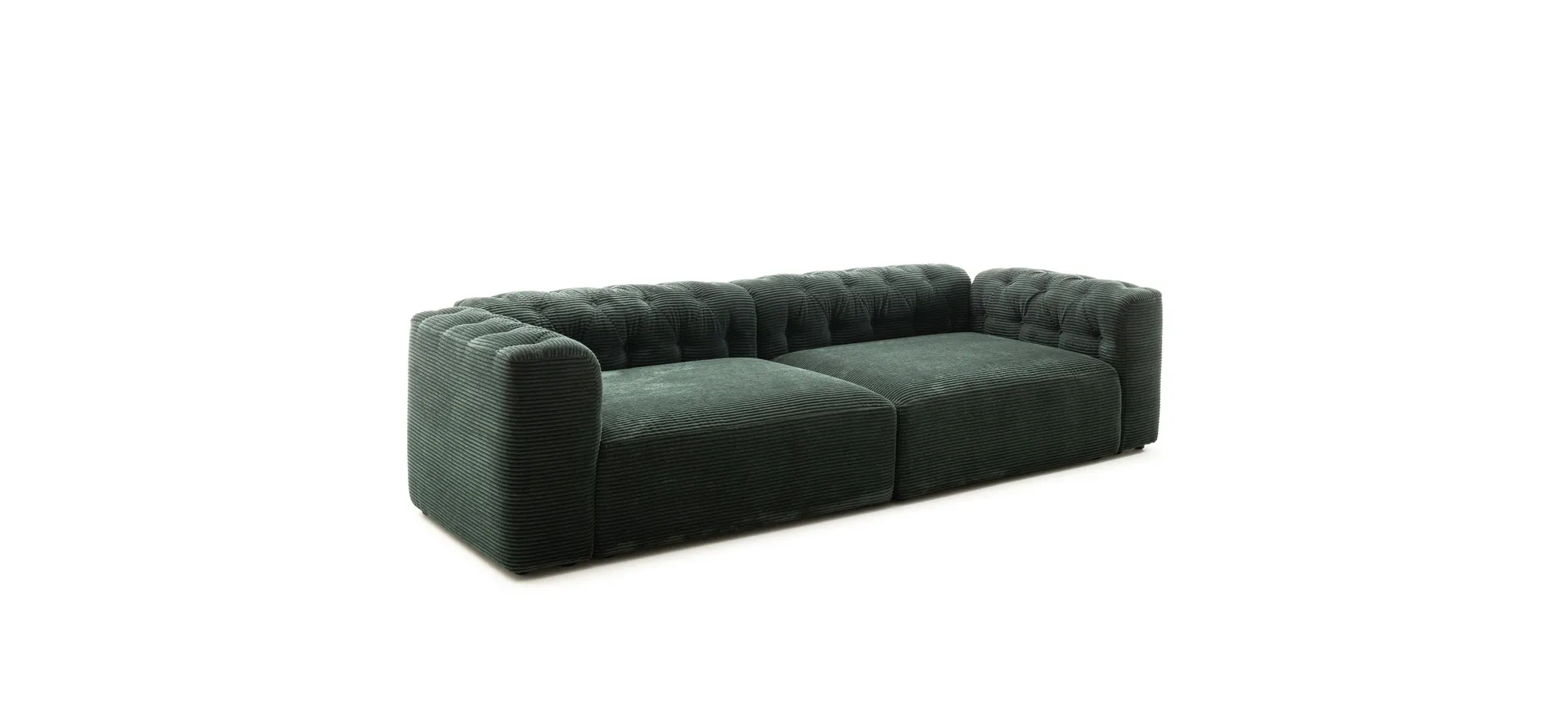 Sofa - 2-Sitzer, Stoff, Grün