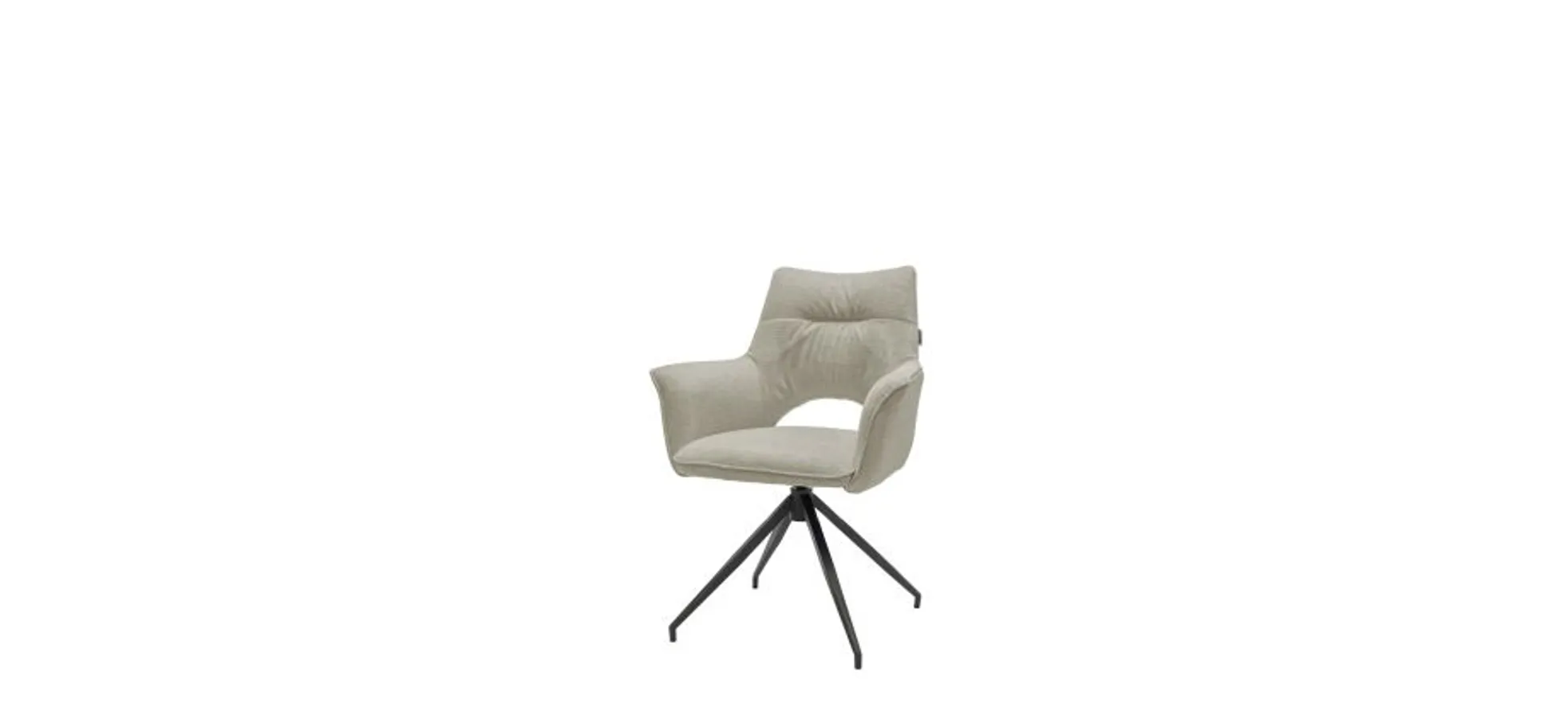 Armlehnstuhl MALEEN - drehbar, Stoff, Beige