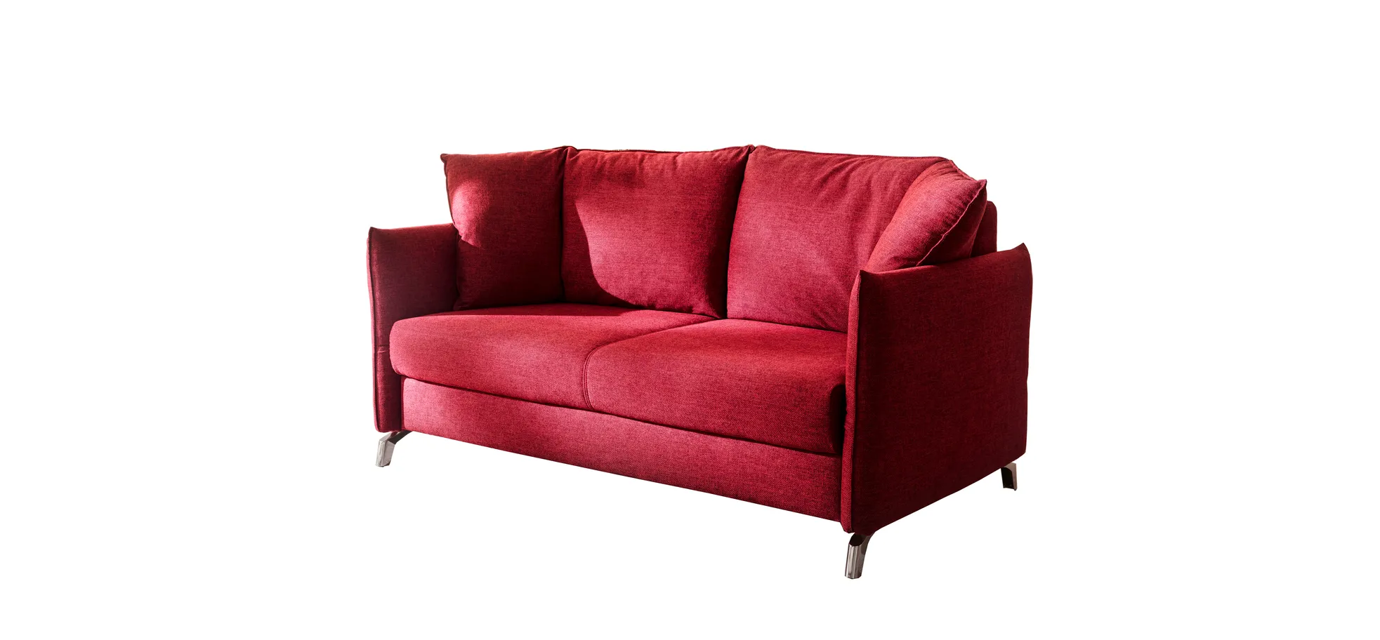 Sofa - 2-Sitzer, Relaxfunktion/Schlaffunktion, Stoff, Rot
