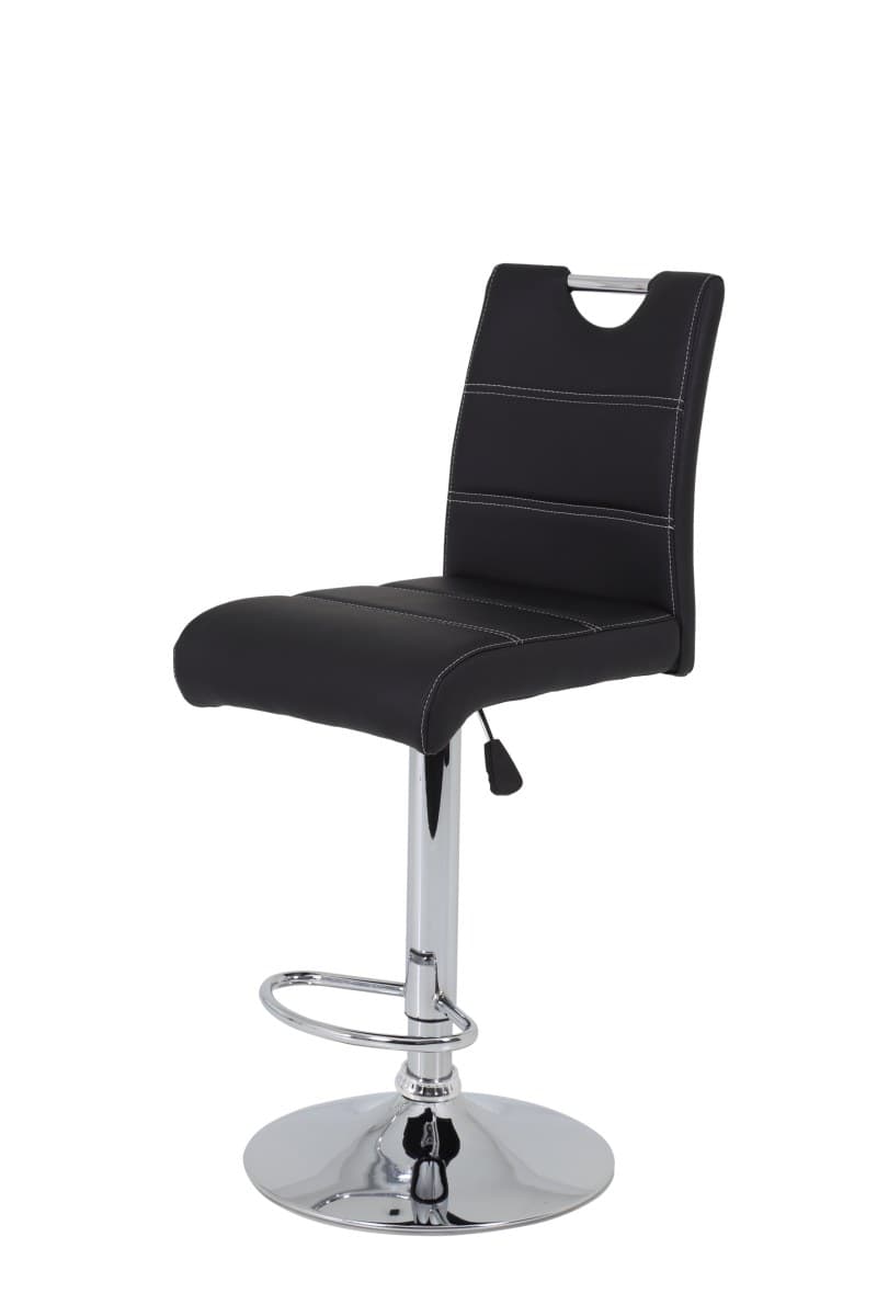 Barhocker - höhenverstellbar, Kunstleder, Schwarz
