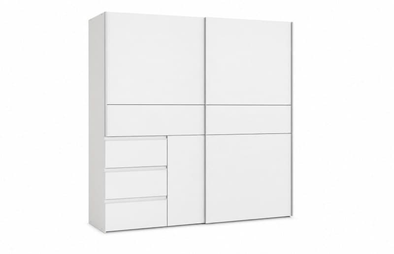 Schwebetürenschrank FJOLLA - B ca. 200,1 cm, Weiß