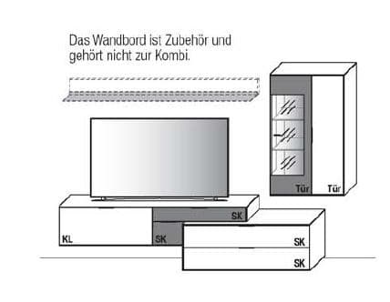 Wohnwand - BHT ca. 306,20x209,80x45,20 cm