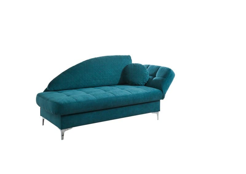 Schlafsofa - inkl. Rückenkissen/Bettkasten,  Armteil verstellbar, Stoff, Smaragd