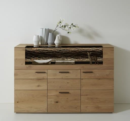 Highboard - Kerneiche massiv