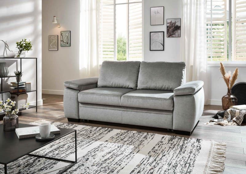 Schlafsofa - Liegefläche 140x210 cm, Stoff, Grau