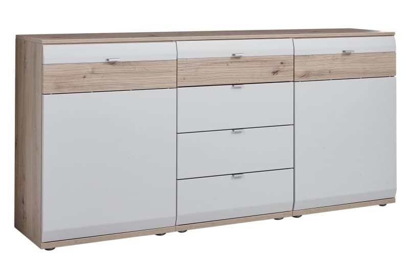 Sideboard EM Teolo - Alteiche, Lichtgrau