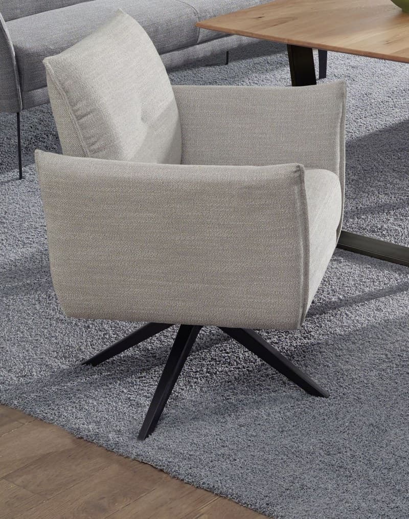 Sessel - drehbar, Stoff, Hellbeige