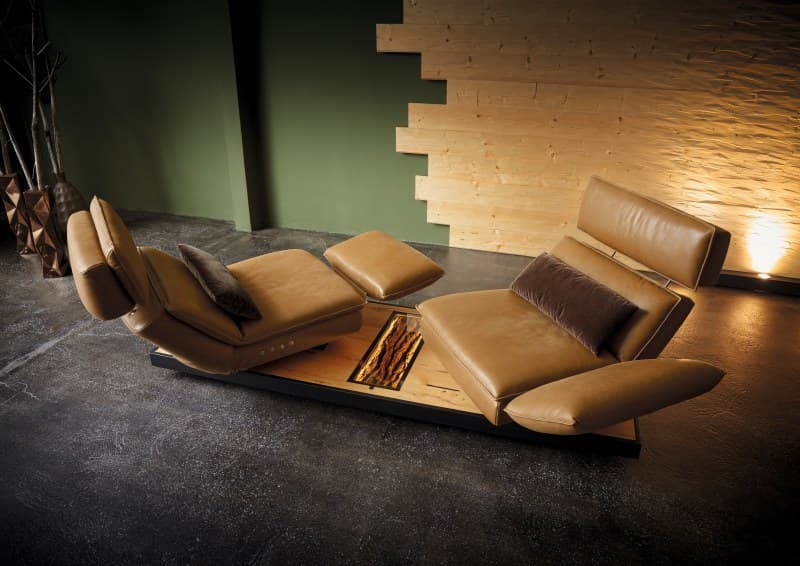 Sofa - 2-Sitzer, Relaxfunktion motorisch, Leder, Braun