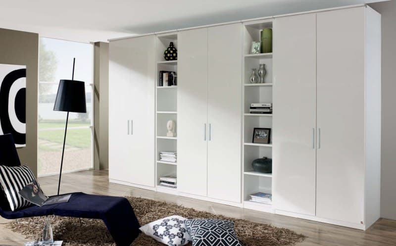 Drehtürenschrank - mit Regal-Elementen, B. ca. 377,60 cm,  Alpinweiß