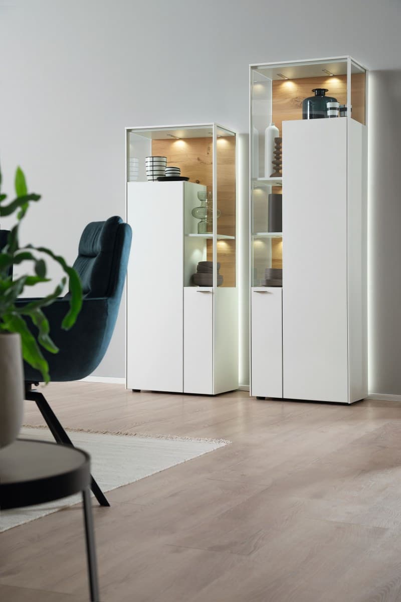 Vitrine - Lack matt, Weiß