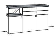 Sideboard - Lack, Weiß, Eiche rustico