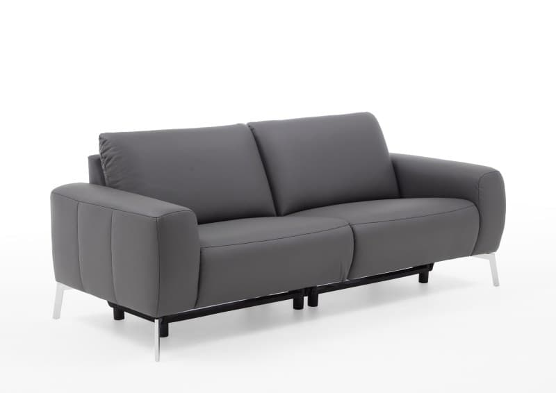 Sofa EM Venedig - 3-Sitzer, Leder, Graubraun