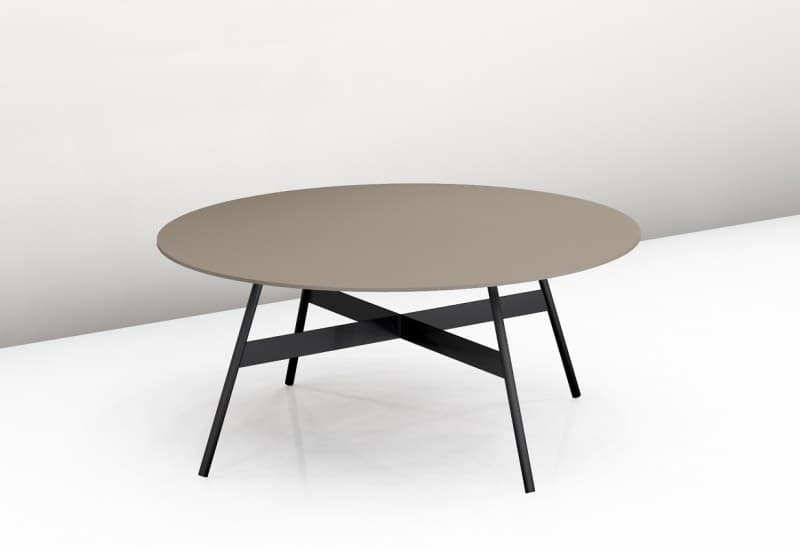 Couchtisch - LBH ca. 83x83x35 cm, ESG Taupe