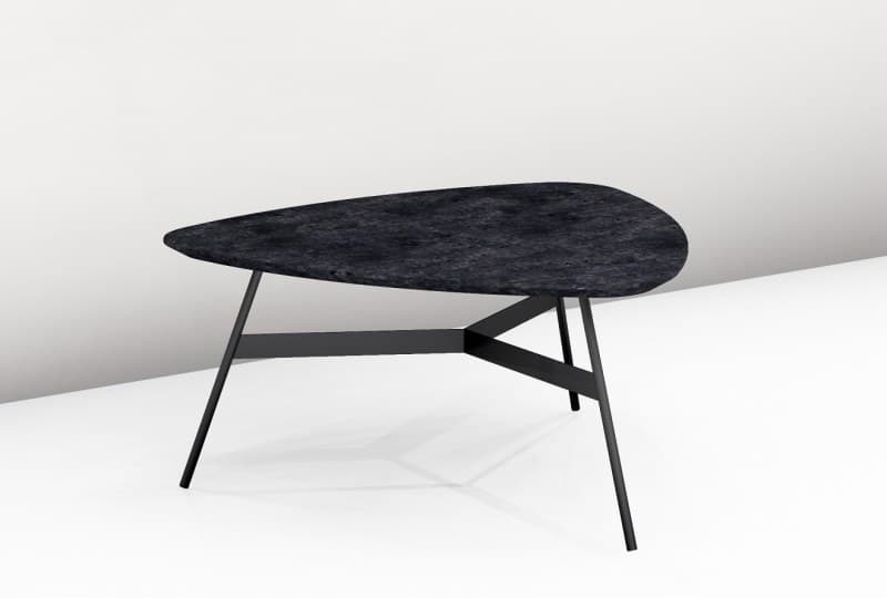 Couchtisch - LBH ca. 87x90x35 cm, Keramik Anthrazit