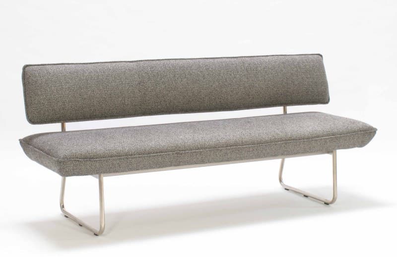 Polsterbank - Breite ca. 200 cm, Stoff, Graubeige