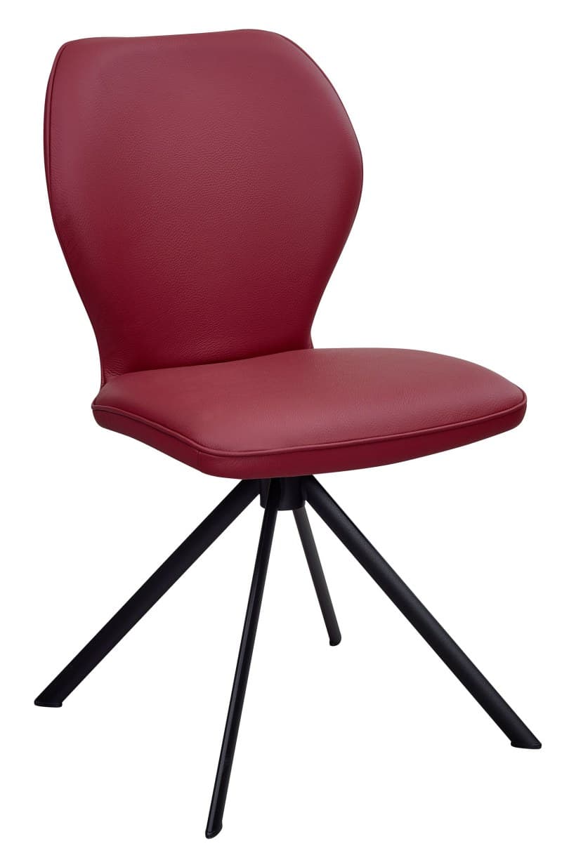 Design-Stuhl EM Zadar - Leder, Rubin