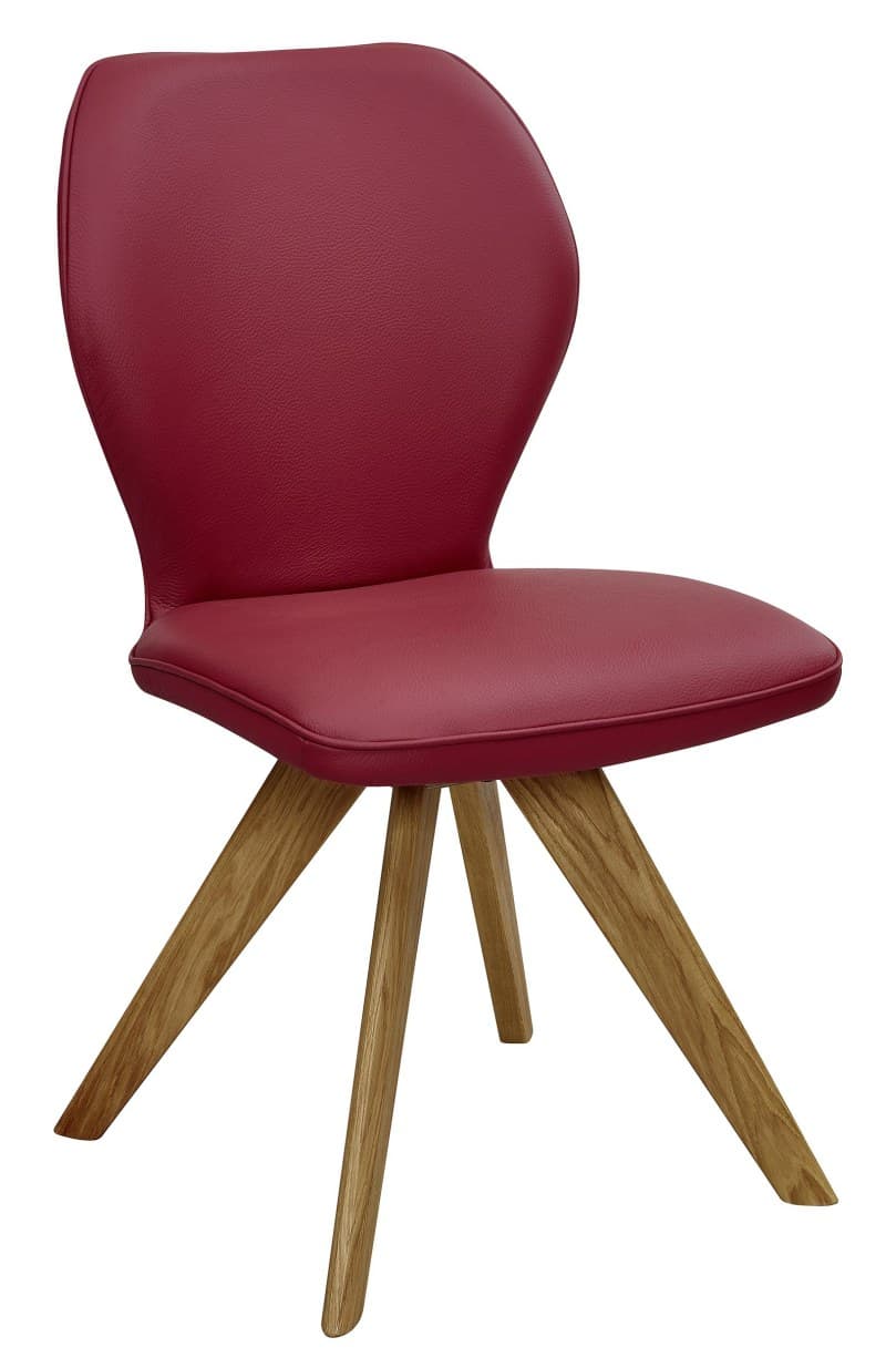 Design-Stuhl EM Zadar - Leder, Rubin