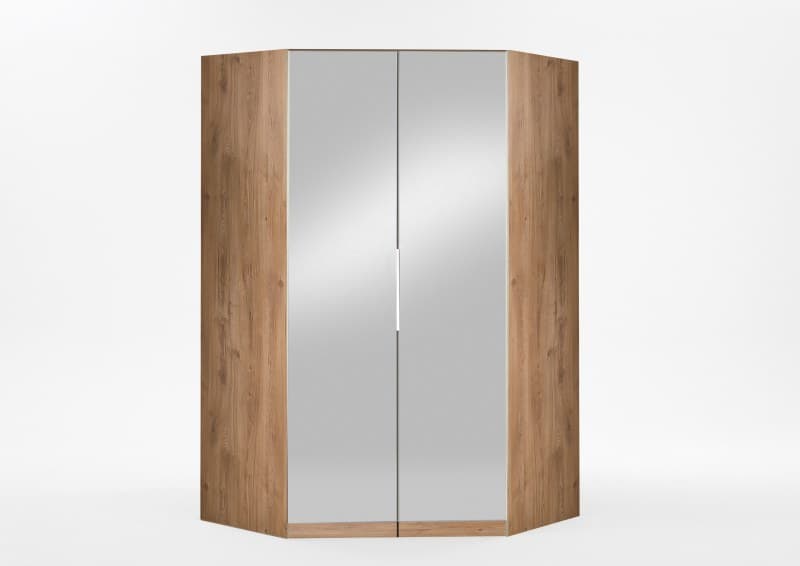 Eckschrank- B ca. 126 cm, Eiche Dekor, Spiegel