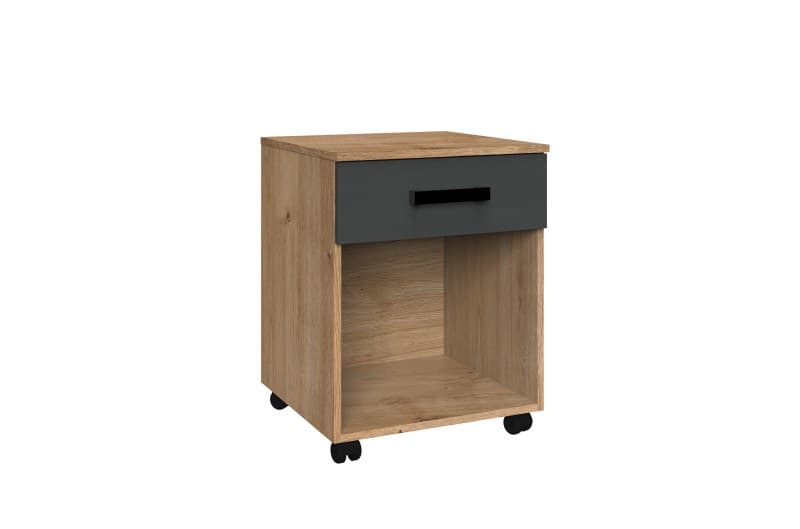Rollcontainer- Eiche Dekor, Graphit