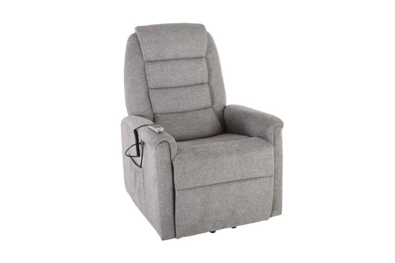 TV-Sessel MYRON - Aufstehhilfe, Relaxfunktion, Stoff, Grau