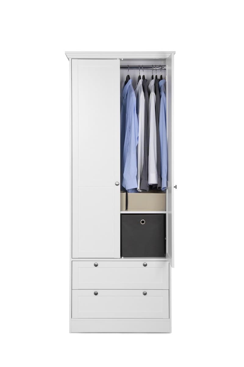 Drehtürenschrank- B ca. 74 cm, Weiß