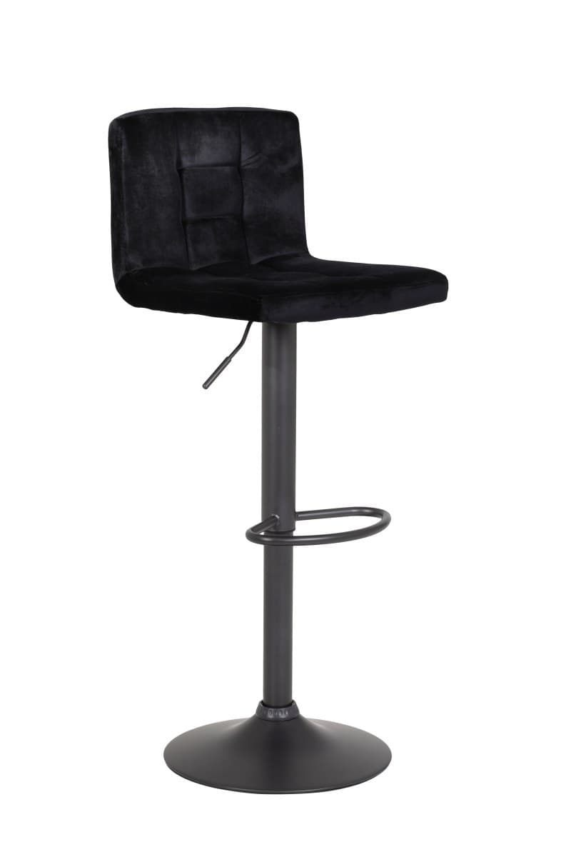Barhocker - höhenverstellbar, Stoff, Schwarz