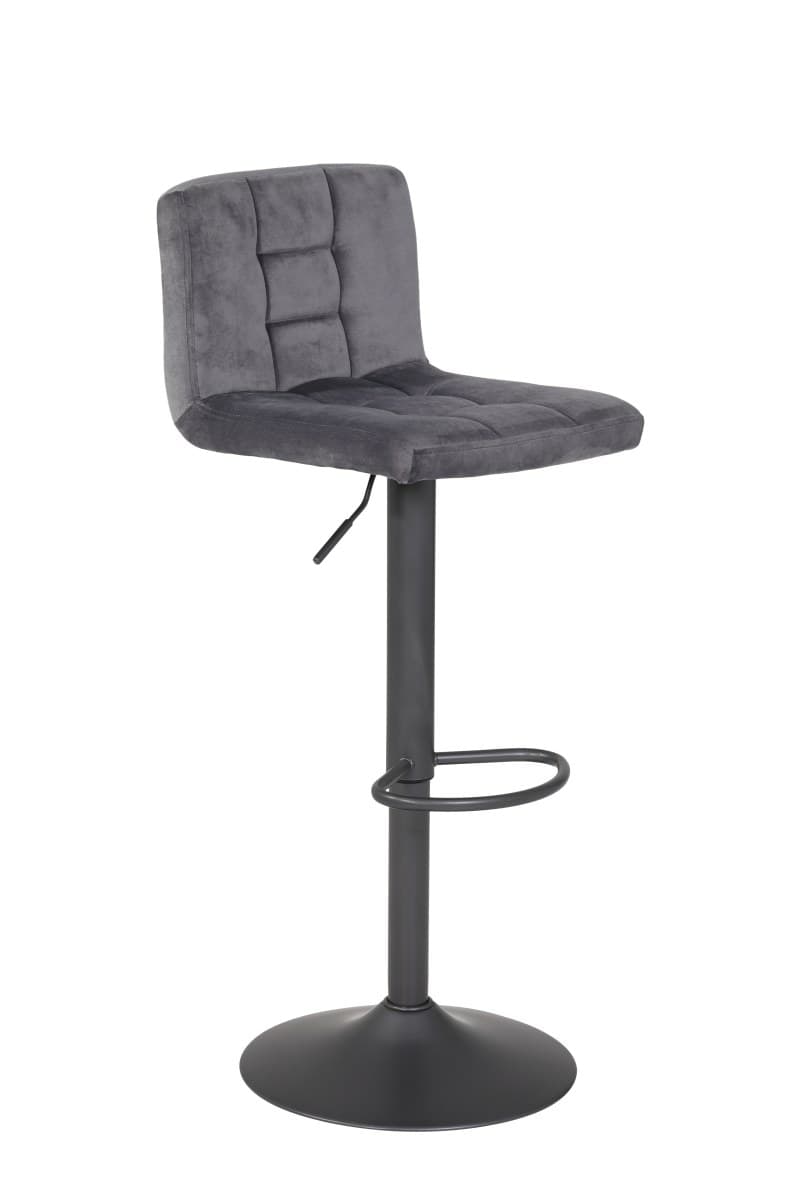 Barhocker - höhenverstellbar, Stoff, Grau
