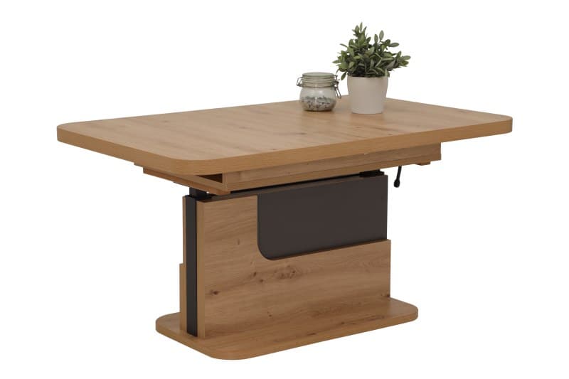 Couchtisch - ausziehbar, höhenverstellbar, LB ca. 110x70 cm, Eiche Artisan Dekor